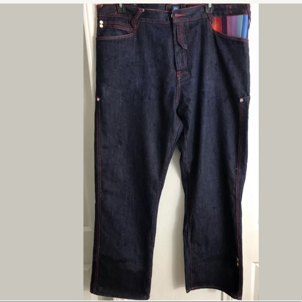 Coogi Australia Dark Blue 42x35 Embroidered Jeans